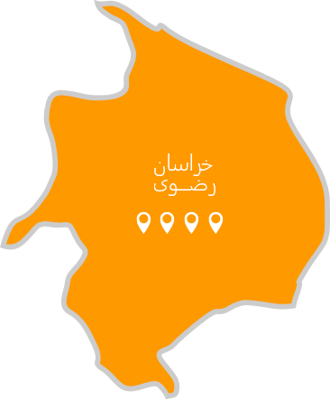 نقشه خراسان و چهار نمایندگی ایران خودرو زحمتکش